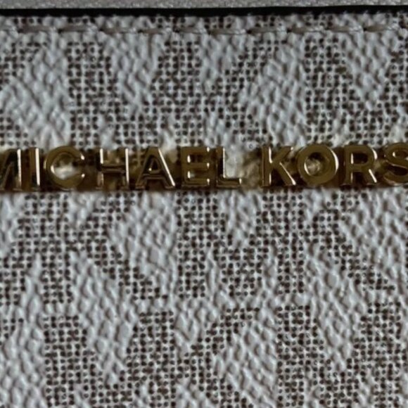 Michael Kors Jet Set Travel Double Zip Wristlet - Vanilla - Picture 1 of 7